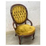 Walnut Parlor Chair w/ ruffled back