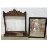 Oak Frame & Mirror - as is