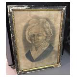 Antique framed portrait Martha  Washington 18ï¿½x13