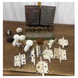 Metal lock boxes, hole punch, door handles,