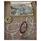 Costume jewelry sparkly bling necklaces,