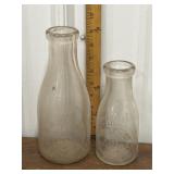 W.W. Deming, Nichols NY milk bottles *1rim chipped
