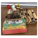 Vintage Christmas light strings & foil