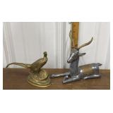 Metal deer, bird figures- heavy