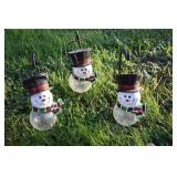 Snowman Solar Lights with Ground Hangers