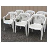 Set of 6 Stacking Syroco Chairs (plastic)