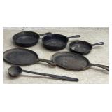 6 Pieces of Cast Iron- Skillets & Pans