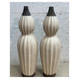 Pair of Red Wear Vases