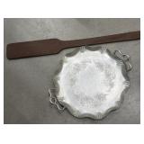 Metal tray, Apple butter paddle
