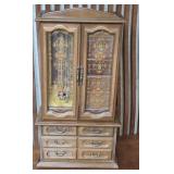 Retro tabletop jewelry armoire W/contents
