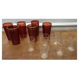 Pretty Red Depression Glasses & Juice Glasses