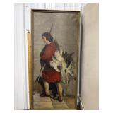 Large painting- falconer *some paint missing,