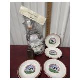 Stoneware ï¿½cowï¿½ plates, county critter in