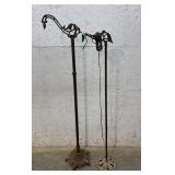 2 Iron Gooseneck Lamps - need rewiring (brass &
