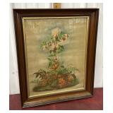 Cross with flowers print