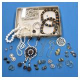 Several Napier & Monet earrings & necklaces