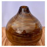 Hand Blown Brown Swirl Vase