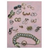 Pierced earrings, Cameo bracelet & ring