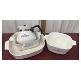 Corningware baking dishes and tea pot