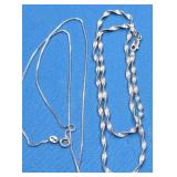 2 Sterling Silver Chains