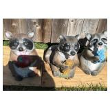 3pcs Outdoor Concrete - Raccoons, Corn, Grapes,