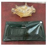 Art glass tray and dish