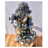 Large Silvertone Santa Candy Dish