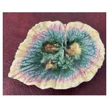 Antique Etruscan Majolica Begonia Leaf Tray