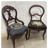 2 Needle Point Parlor Chairs