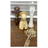 Religious- Jesus on The Criss, Mary & Rosary