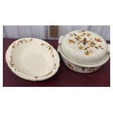 Hall Dinnerware covered dish and server *hairline