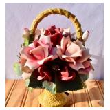 1990 Rose Basket of Capodimonte Figurine