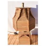 Vintage Folk Art Popsicle Stick Lamp (works)