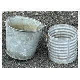 2 Galvanized Pails