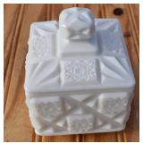 Vintage Milk Glass Lidded Dish