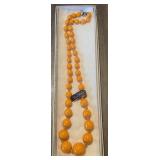 Tulip Brand Japan glass? Orange necklace - aprx