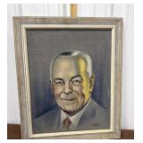 Signed portrait painting on velvet *some wear