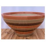 Large Striped Pottery Bowl