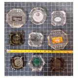 T2 9Pc Glass Ashtrays Ocharleys Crystal