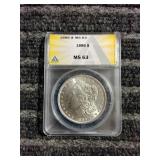 LB ANACS graded MS63 Morgan Dollar 1886 P Silver A