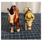 L4 2 Plastic Horses 9" tall