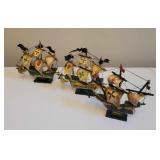P1-Q1 Columbus Ship Trio Approx 10" high 10" long