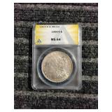 LB ANACS graded MS64 Morgan Dollar 1904 O Silver A