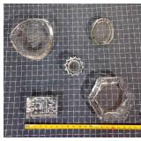 T2 5Pc Clear glass Ashtrays