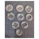 T2 8Pc Clear glass Ashtrays