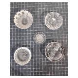 T2 5Pc Clear glass Ashtrays