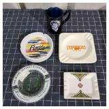 T2 5Pc Glass Ashtrays Florida Shirley temple Pitch