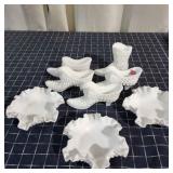T2 8Pc Milk Glass Ashtrays Milk Glass Shoes