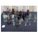 E5 27Pc Vintage glass Bottles Medicine