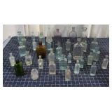 E5 34Pc Vintage glass Bottles Medicine